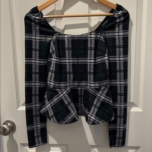 Francesca’s plaid peplum top